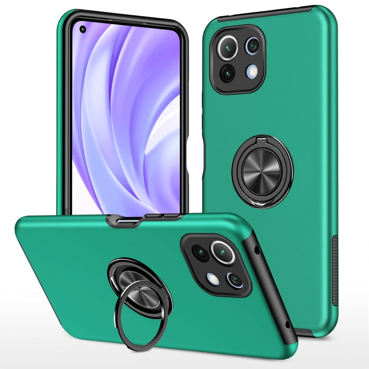 For Xiaomi Mi 11 Lite 5G PC + TPU Shockproof Magnetic Phone Case with Invisible Ring Holder