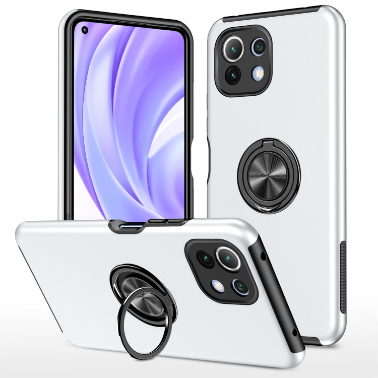 For Xiaomi Mi 11 Lite 5G PC + TPU Shockproof Magnetic Phone Case with Invisible Ring Holder