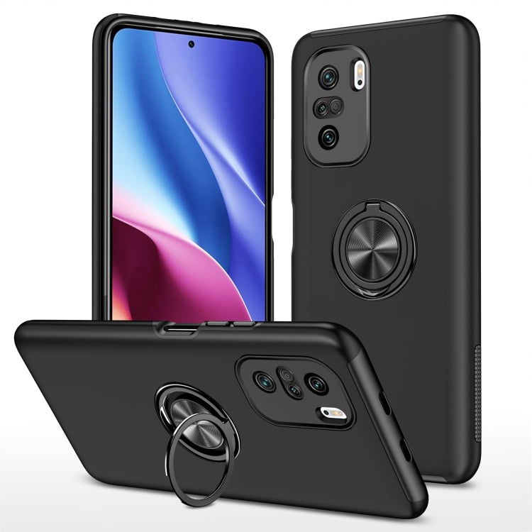 For Xiaomi Redmi K40 PC + TPU Shockproof Magnetic Phone Case with Invisible Ring Holder