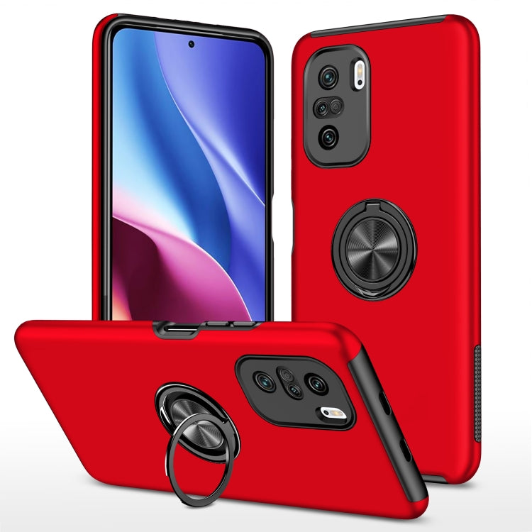 For Xiaomi Redmi K40 PC + TPU Shockproof Magnetic Phone Case with Invisible Ring Holder
