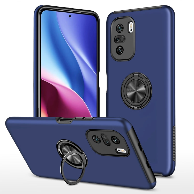 For Xiaomi Redmi K40 PC + TPU Shockproof Magnetic Phone Case with Invisible Ring Holder