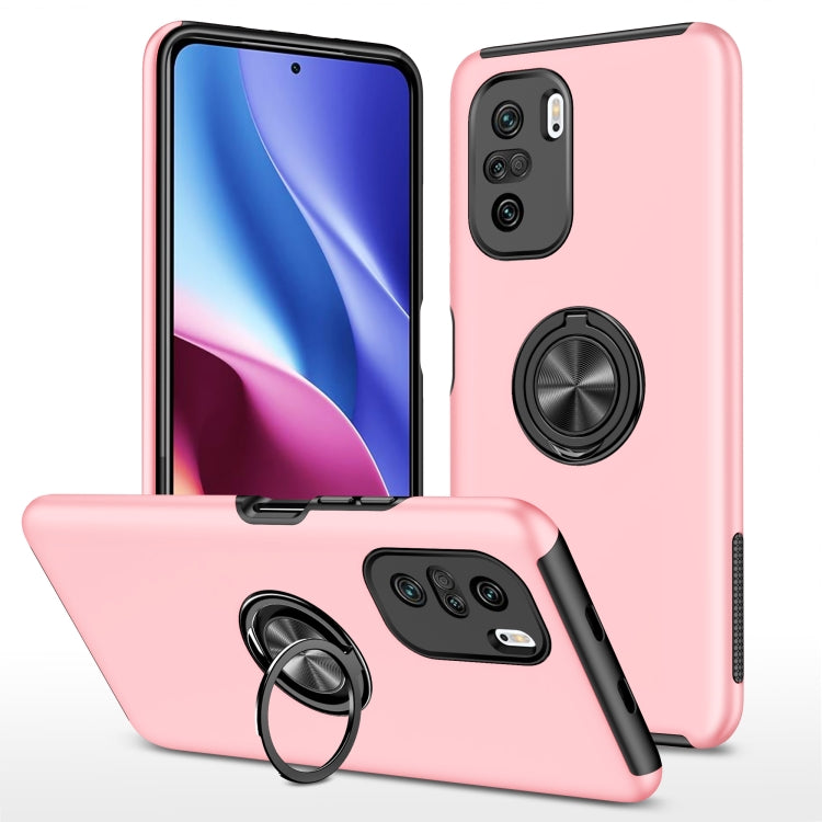 For Xiaomi Redmi K40 PC + TPU Shockproof Magnetic Phone Case with Invisible Ring Holder
