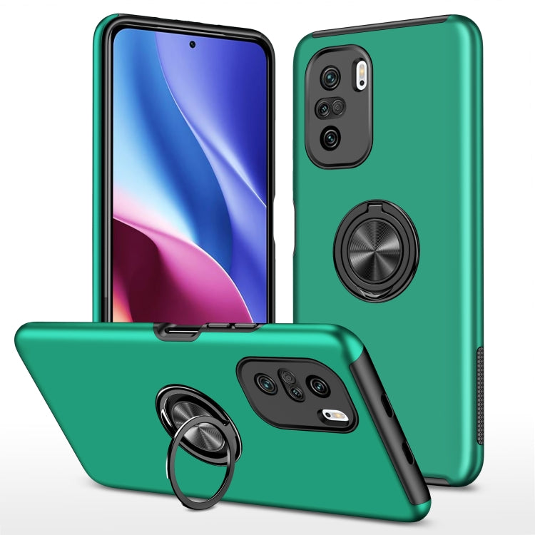 For Xiaomi Redmi K40 PC + TPU Shockproof Magnetic Phone Case with Invisible Ring Holder
