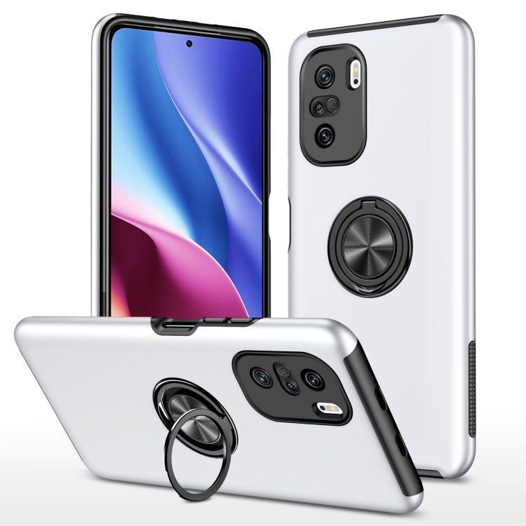 For Xiaomi Redmi K40 PC + TPU Shockproof Magnetic Phone Case with Invisible Ring Holder