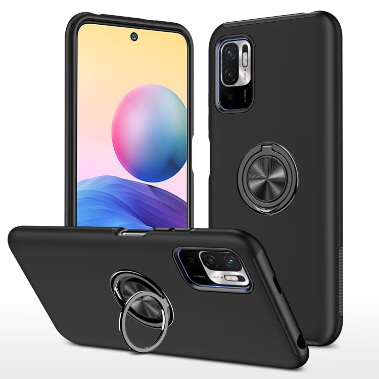 For Xiaomi Redmi Note 10 5G PC + TPU Shockproof Magnetic Phone Case with Invisible Ring Holder