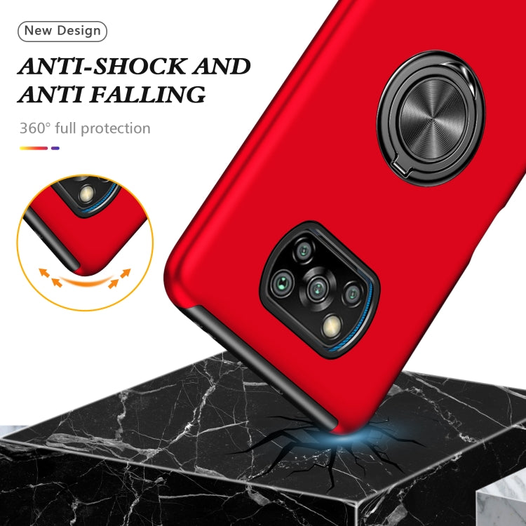 For Xiaomi Poco X3 / X3 NFC PC + TPU Shockproof Magnetic Phone Case with Invisible Ring Holder