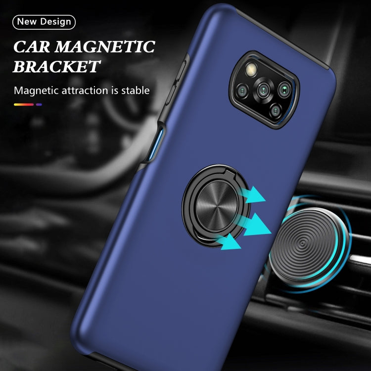 For Xiaomi Poco X3 / X3 NFC PC + TPU Shockproof Magnetic Phone Case with Invisible Ring Holder