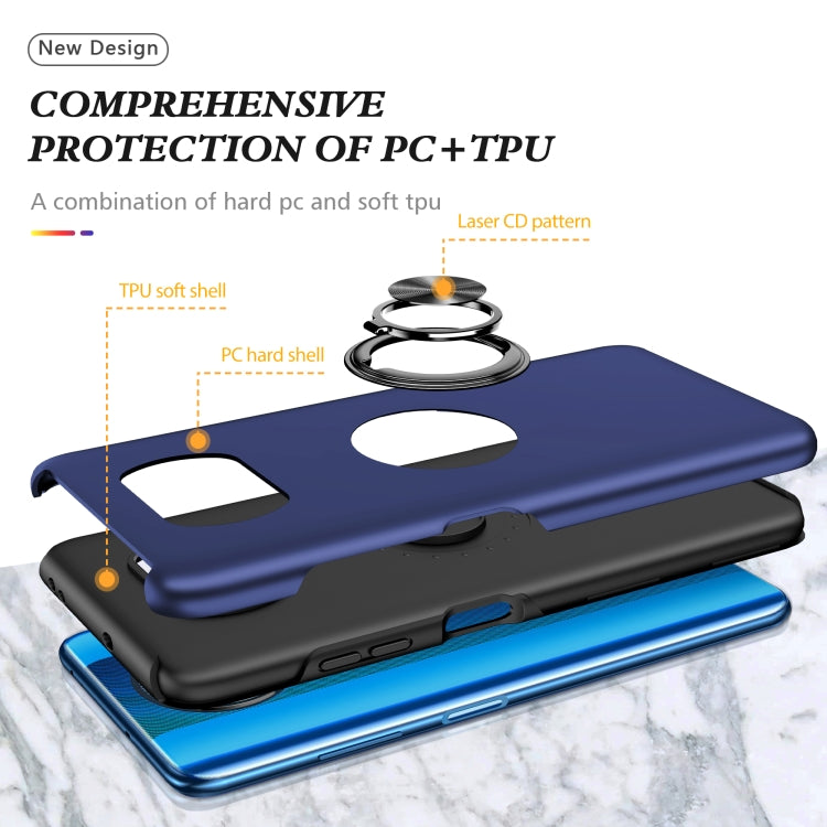 For Xiaomi Poco X3 / X3 NFC PC + TPU Shockproof Magnetic Phone Case with Invisible Ring Holder