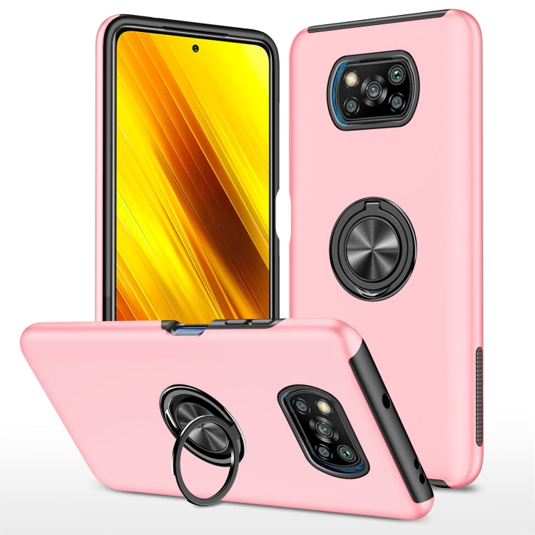For Xiaomi Poco X3 / X3 NFC PC + TPU Shockproof Magnetic Phone Case with Invisible Ring Holder