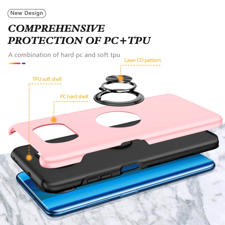 For Xiaomi Poco X3 / X3 NFC PC + TPU Shockproof Magnetic Phone Case with Invisible Ring Holder