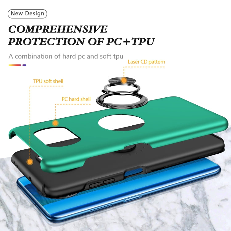 For Xiaomi Poco X3 / X3 NFC PC + TPU Shockproof Magnetic Phone Case with Invisible Ring Holder