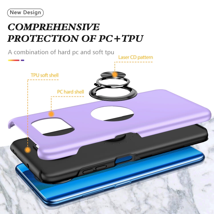 For Xiaomi Poco X3 / X3 NFC PC + TPU Shockproof Magnetic Phone Case with Invisible Ring Holder
