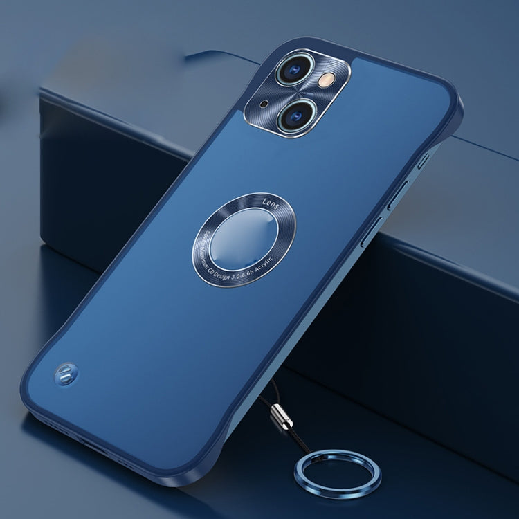 For iPhone 13 Metal CD Texture Borderless Transparent Frosted Phone Case