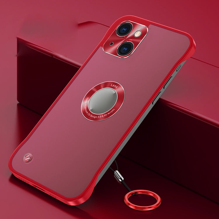 For iPhone 13 Metal CD Texture Borderless Transparent Frosted Phone Case