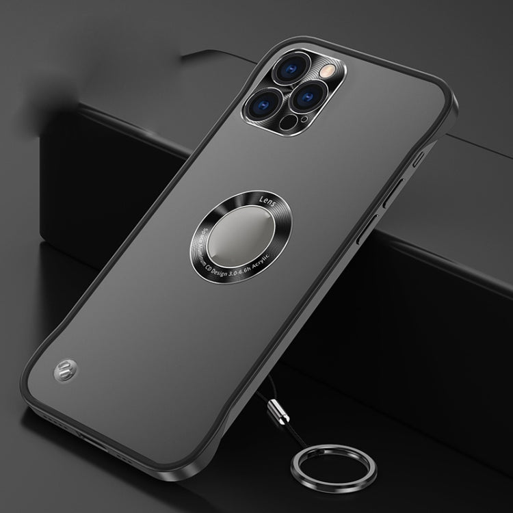 For iPhone 12 Pro Max Metal CD Texture Borderless Transparent Frosted Phone Case