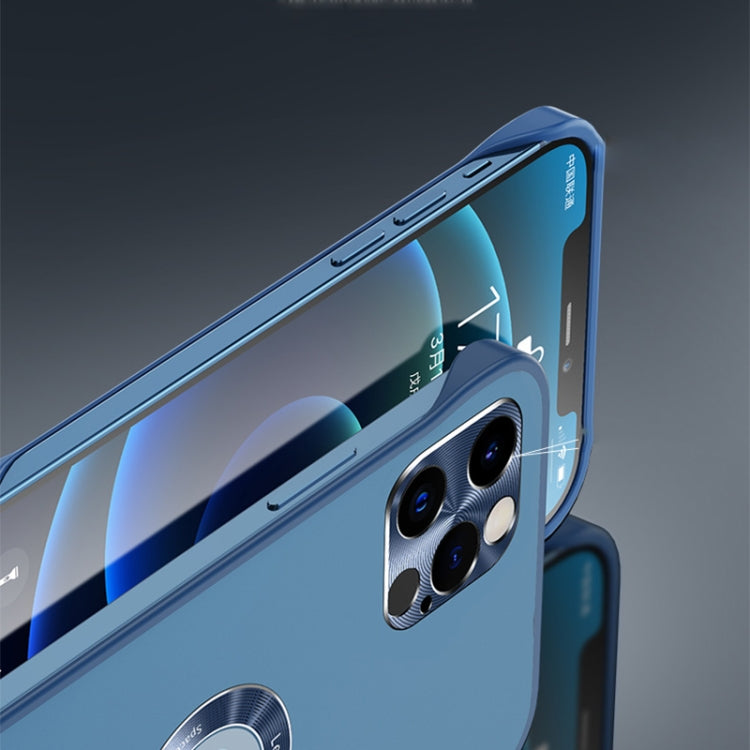 For iPhone 12 Pro Max Metal CD Texture Borderless Transparent Frosted Phone Case