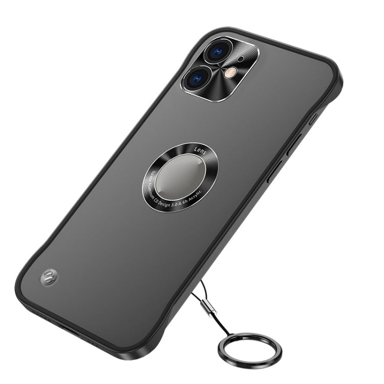 For iPhone 12 Metal CD Texture Borderless Transparent Frosted Phone Case