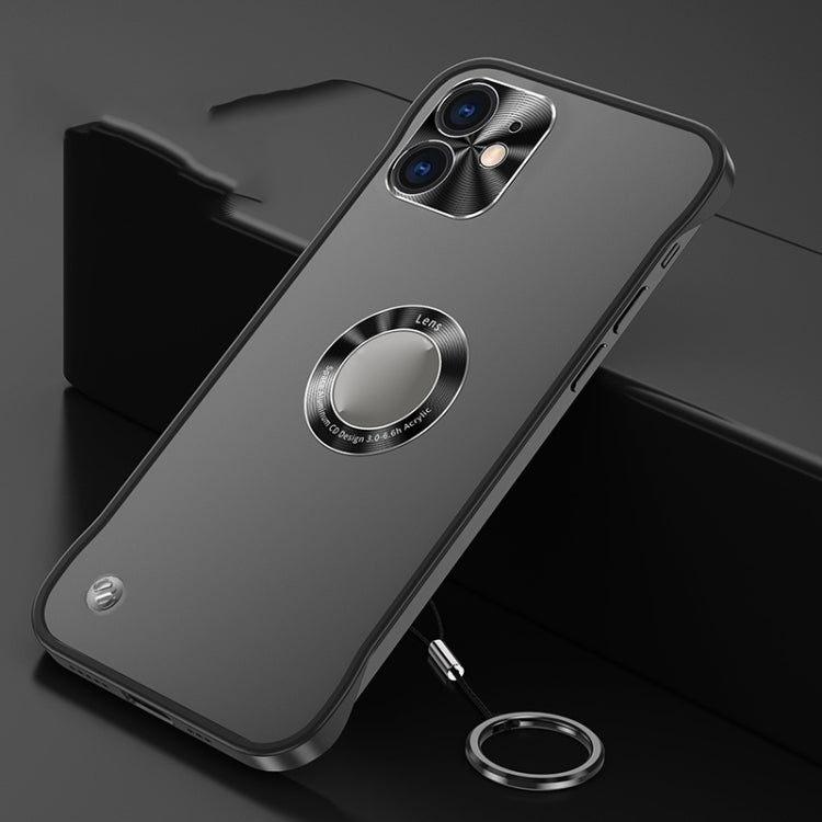 For iPhone 12 Metal CD Texture Borderless Transparent Frosted Phone Case