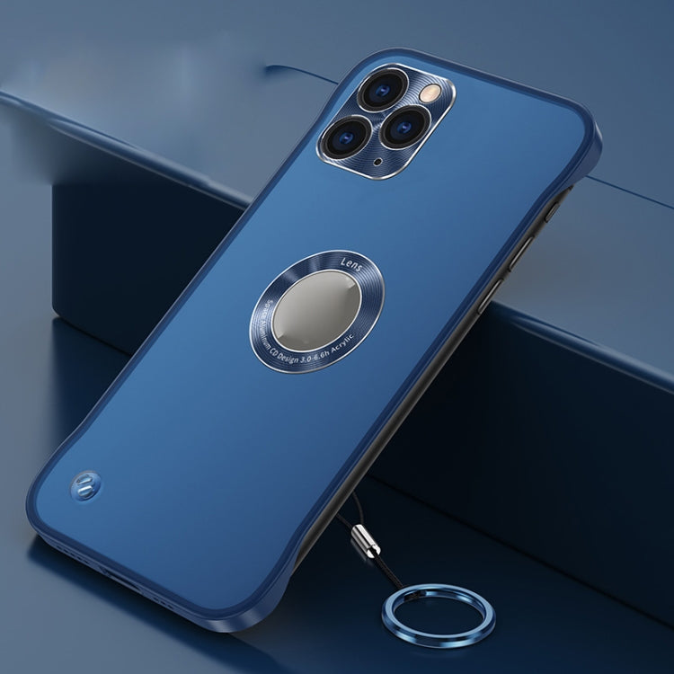 For iPhone 11 Pro Max Metal CD Texture Borderless Transparent Frosted Phone Case
