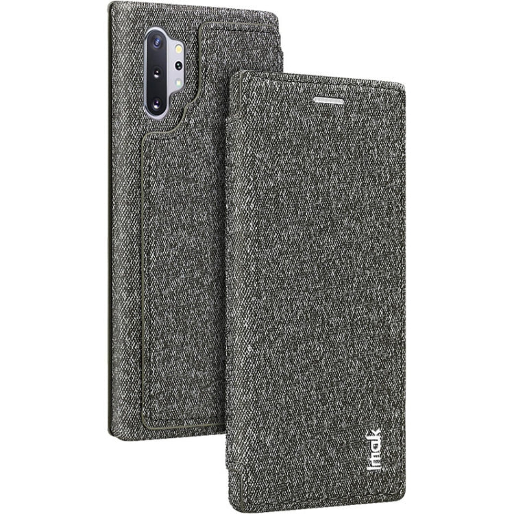 For Galaxy Note10+ IMAK Removable Horizontal Flip Denim Canvas + PC + Magnetic Stripe Case with Card Slot