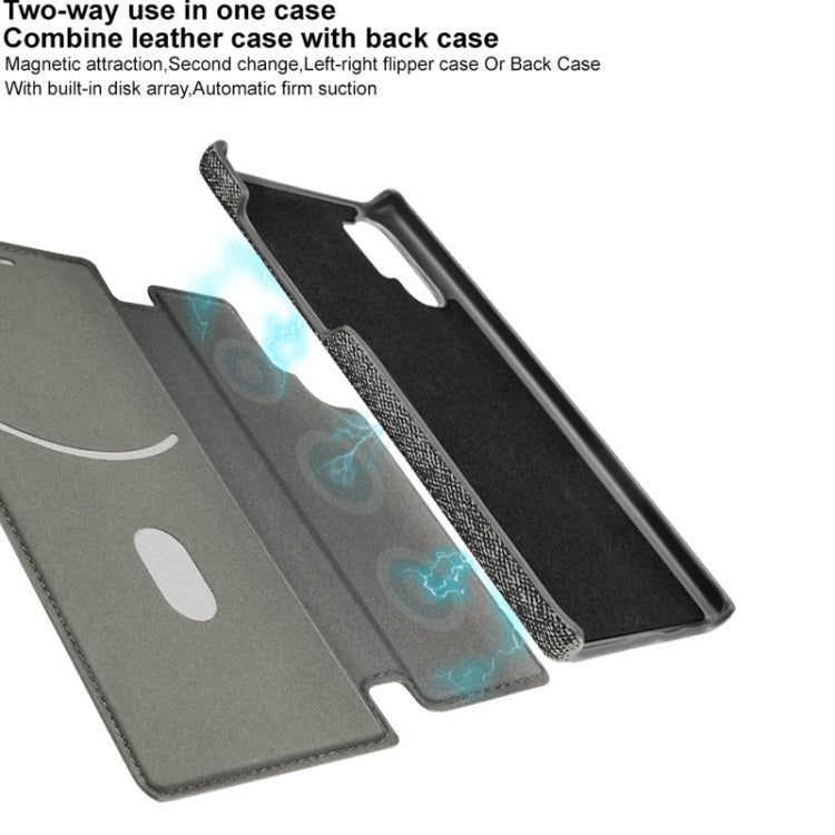 For Galaxy Note10+ IMAK Removable Horizontal Flip Denim Canvas + PC + Magnetic Stripe Case with Card Slot