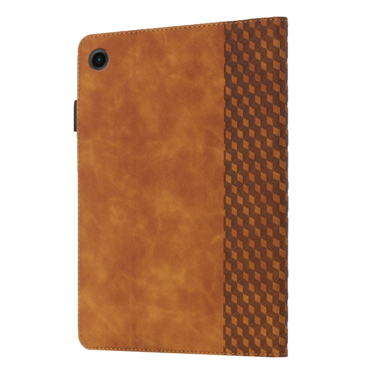 For Samsung Galaxy Tab A8 10.5 2021 X200/X205 Rhombus Skin Feel Horizontal Flip Tablet Leather Case with Card Slots & Holder
