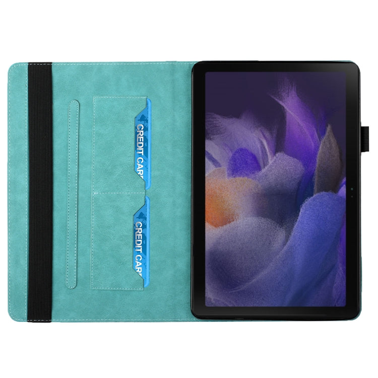 For Samsung Galaxy Tab A8 10.5 2021 X200/X205 Rhombus Skin Feel Horizontal Flip Tablet Leather Case with Card Slots & Holder
