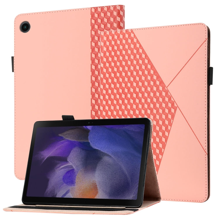 For Samsung Galaxy Tab A8 10.5 2021 X200/X205 Rhombus Skin Feel Horizontal Flip Tablet Leather Case with Card Slots & Holder