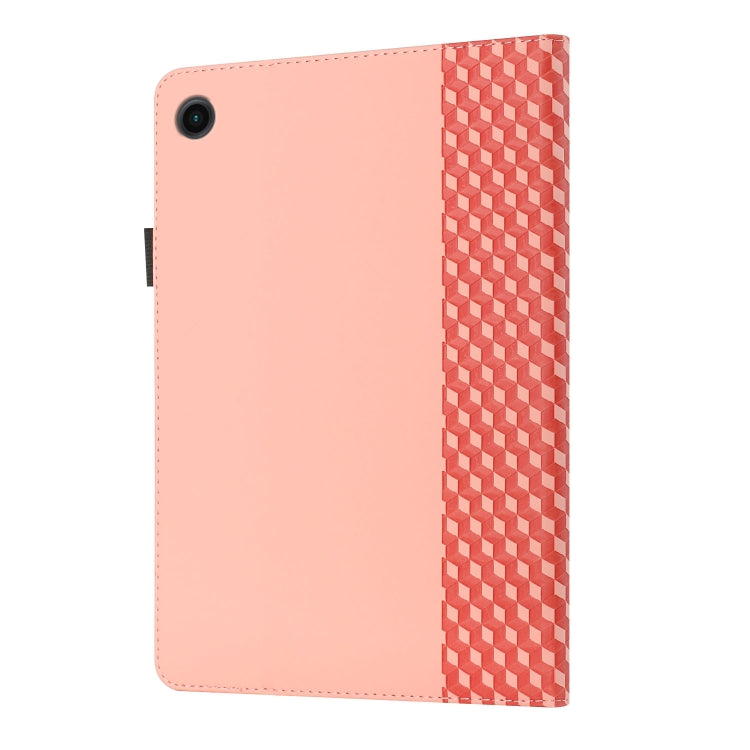 For Samsung Galaxy Tab A8 10.5 2021 X200/X205 Rhombus Skin Feel Horizontal Flip Tablet Leather Case with Card Slots & Holder
