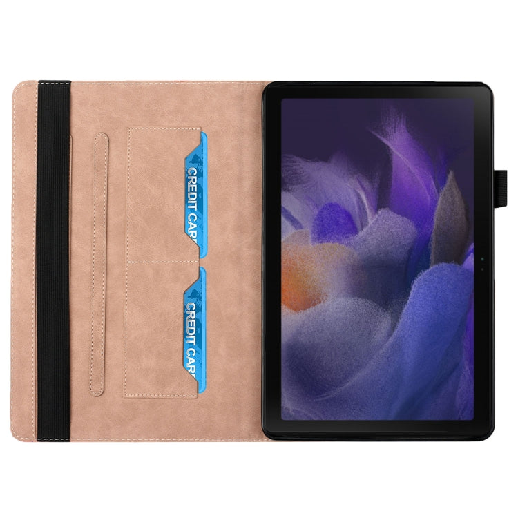 For Samsung Galaxy Tab A8 10.5 2021 X200/X205 Rhombus Skin Feel Horizontal Flip Tablet Leather Case with Card Slots & Holder