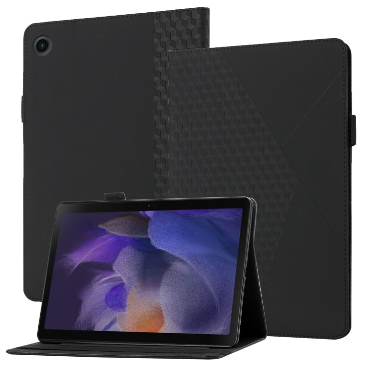 For Samsung Galaxy Tab A8 10.5 2021 X200/X205 Rhombus Skin Feel Horizontal Flip Tablet Leather Case with Card Slots & Holder
