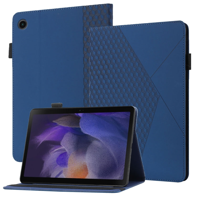 For Samsung Galaxy Tab A8 10.5 2021 X200/X205 Rhombus Skin Feel Horizontal Flip Tablet Leather Case with Card Slots & Holder