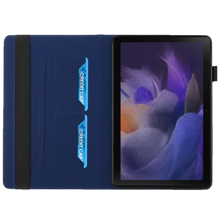 For Samsung Galaxy Tab A8 10.5 2021 X200/X205 Rhombus Skin Feel Horizontal Flip Tablet Leather Case with Card Slots & Holder