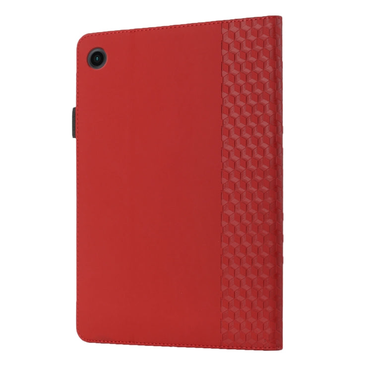 For Samsung Galaxy Tab A8 10.5 2021 X200/X205 Rhombus Skin Feel Horizontal Flip Tablet Leather Case with Card Slots & Holder