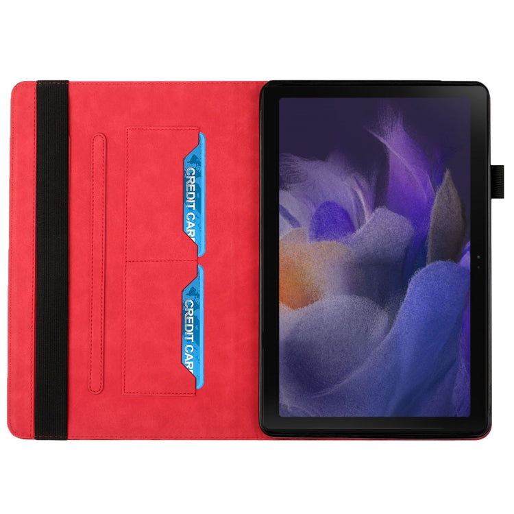 For Samsung Galaxy Tab A8 10.5 2021 X200/X205 Rhombus Skin Feel Horizontal Flip Tablet Leather Case with Card Slots & Holder
