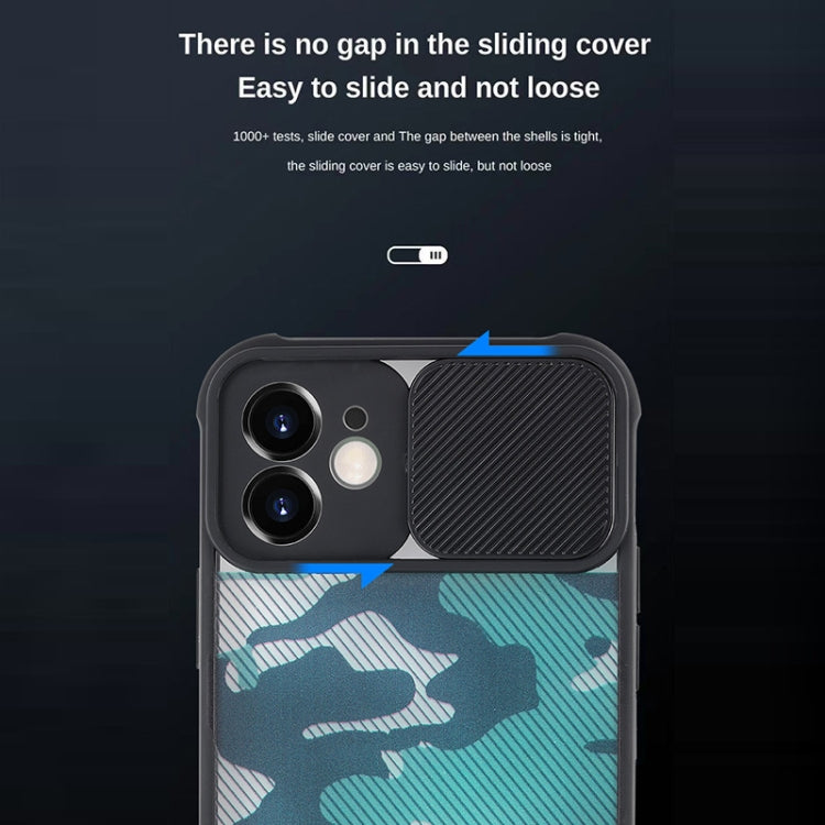 For iPhone 13 Pro Camouflage Sliding Camshield TPU Phone Protective Case For iPhone 13 mini(Green)