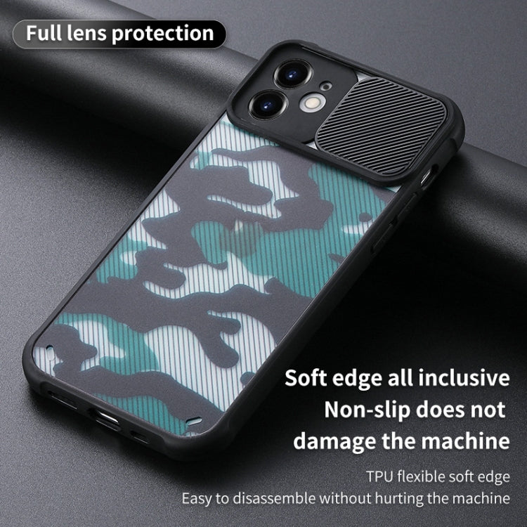 For iPhone 13 Pro Camouflage Sliding Camshield TPU Phone Protective Case (Green)