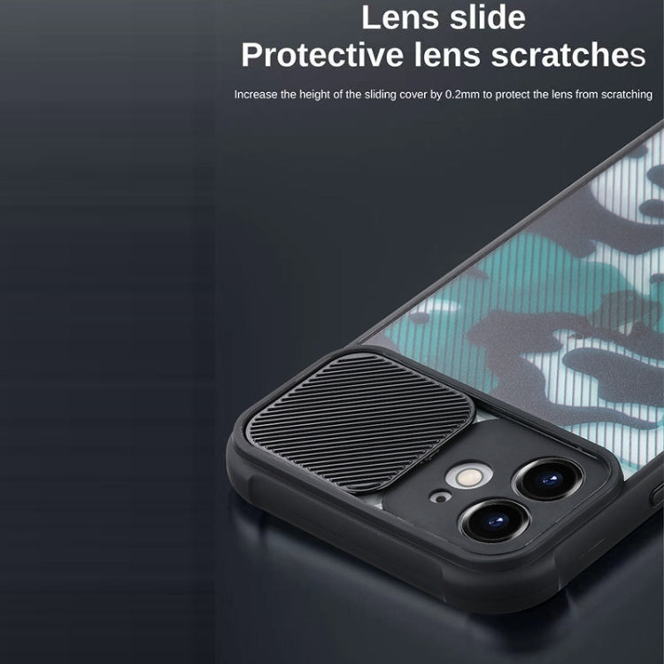 For iPhone 13 Pro Max Camouflage Sliding Camshield TPU Phone Protective Case (Green)