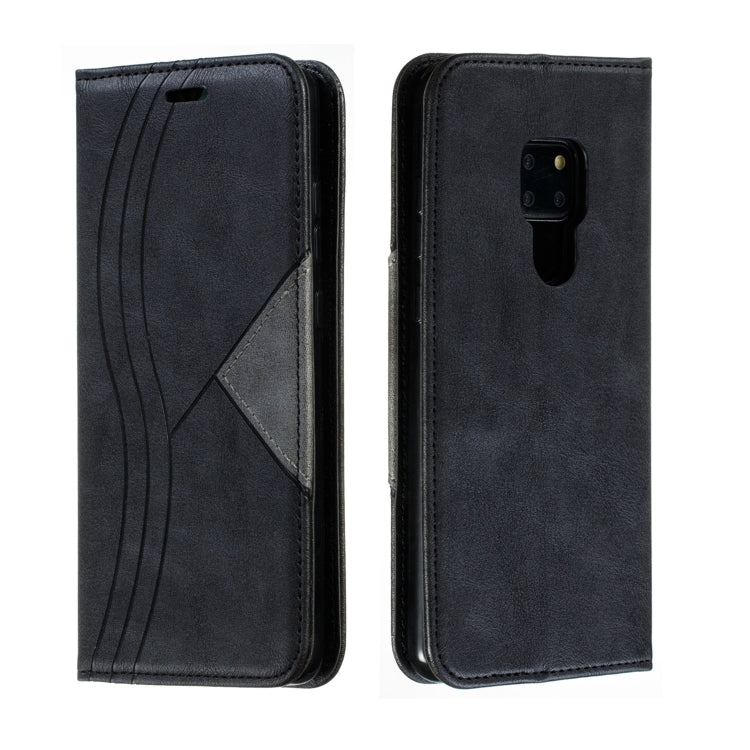 For Huawei Mate 20 Splicing Color Magnetic Hem Horizontal Flip Leather Case with Holder & Card Slots