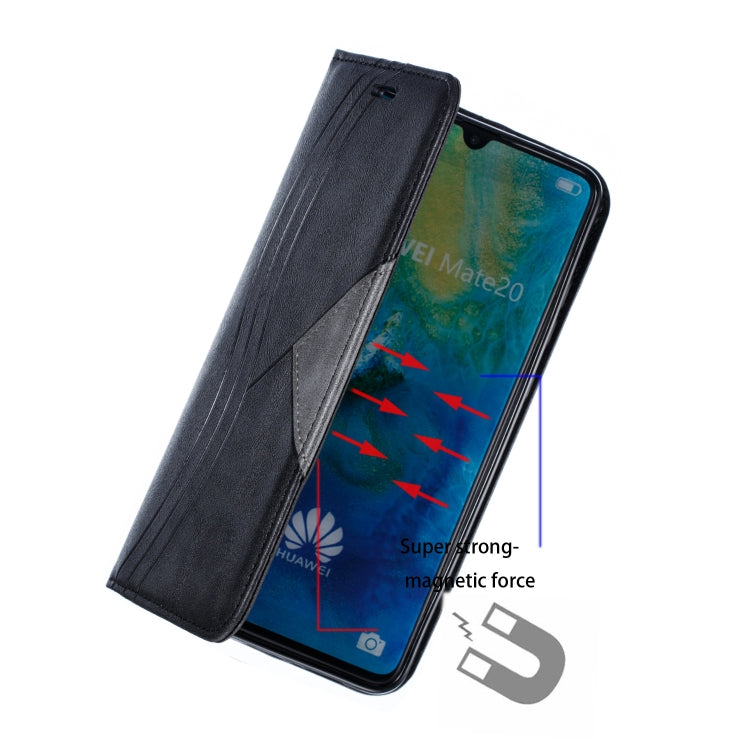 For Huawei Mate 20 Splicing Color Magnetic Hem Horizontal Flip Leather Case with Holder & Card Slots