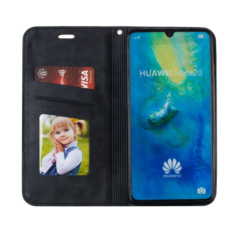 For Huawei Mate 20 Splicing Color Magnetic Hem Horizontal Flip Leather Case with Holder & Card Slots