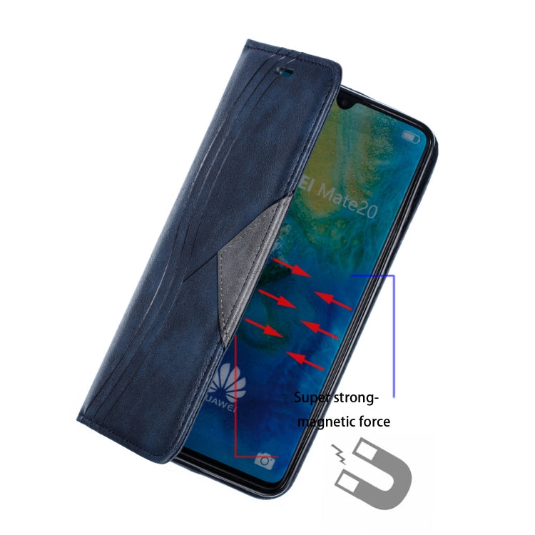 For Huawei Mate 20 Splicing Color Magnetic Hem Horizontal Flip Leather Case with Holder & Card Slots