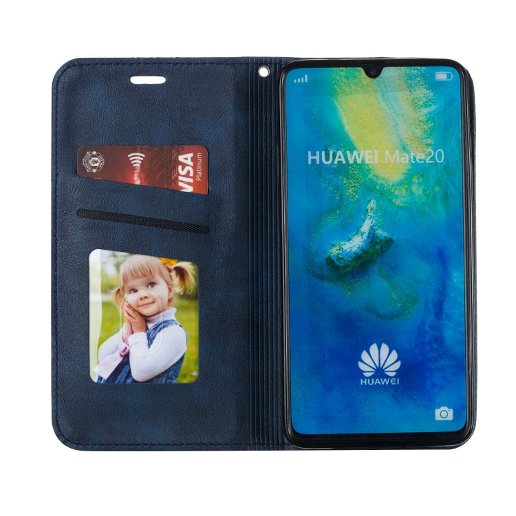 For Huawei Mate 20 Splicing Color Magnetic Hem Horizontal Flip Leather Case with Holder & Card Slots