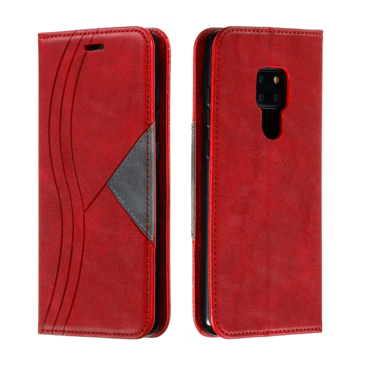 For Huawei Mate 20 Splicing Color Magnetic Hem Horizontal Flip Leather Case with Holder & Card Slots