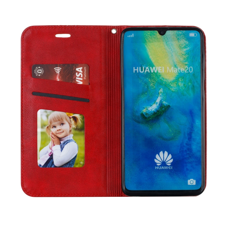 For Huawei Mate 20 Splicing Color Magnetic Hem Horizontal Flip Leather Case with Holder & Card Slots
