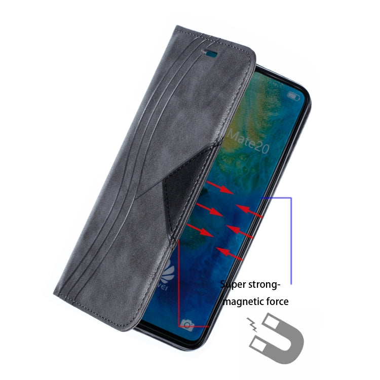 For Huawei Mate 20 Splicing Color Magnetic Hem Horizontal Flip Leather Case with Holder & Card Slots
