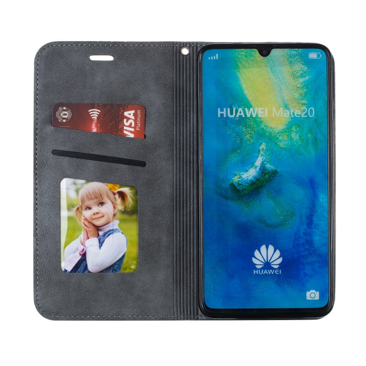 For Huawei Mate 20 Splicing Color Magnetic Hem Horizontal Flip Leather Case with Holder & Card Slots