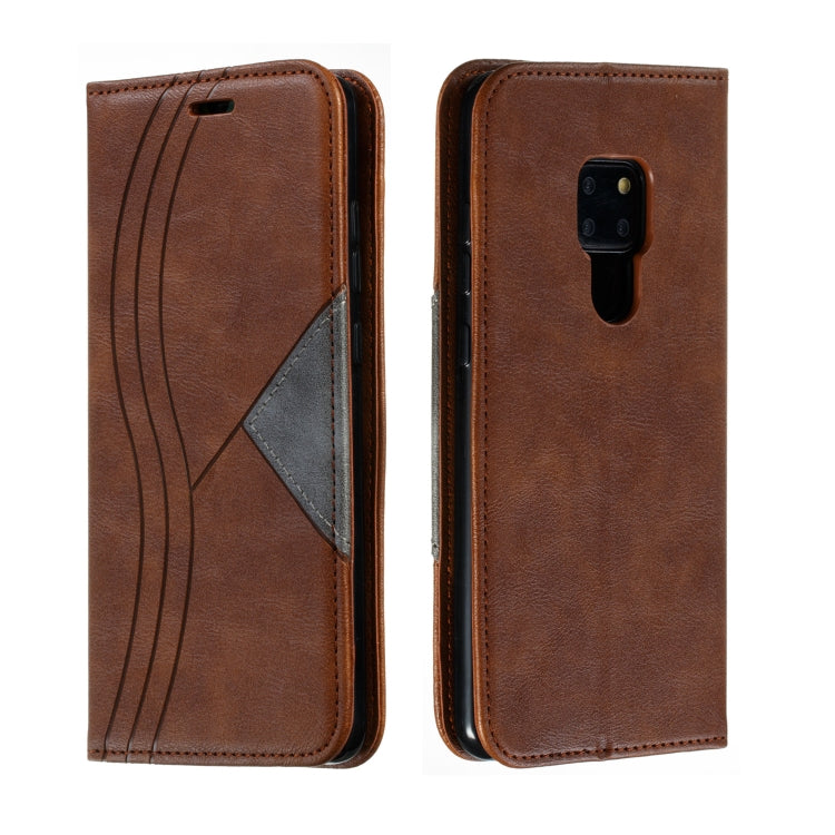 For Huawei Mate 20 Splicing Color Magnetic Hem Horizontal Flip Leather Case with Holder & Card Slots