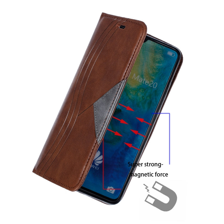 For Huawei Mate 20 Splicing Color Magnetic Hem Horizontal Flip Leather Case with Holder & Card Slots