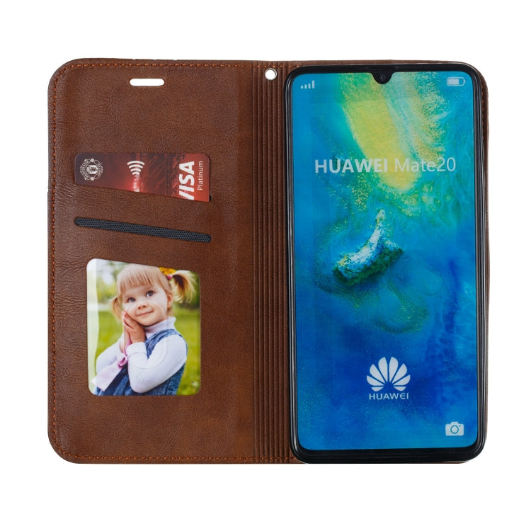 For Huawei Mate 20 Splicing Color Magnetic Hem Horizontal Flip Leather Case with Holder & Card Slots